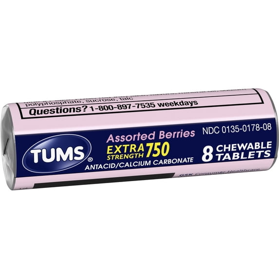 Tums 738808D Extra Assorted Berries 30-12-8 Count