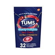 Tums Chewy Delights Ultra Strength Heartburn Relief Antacid Soft Chews, Very Cherry, 32 Count​