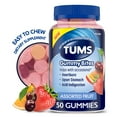 TUMS Gummy Bites Dietary Supplement for Occasional Heartburn Relief, Upset Stomach and Acid Indigestion, Assorted Fruit Flavors - 50 Count