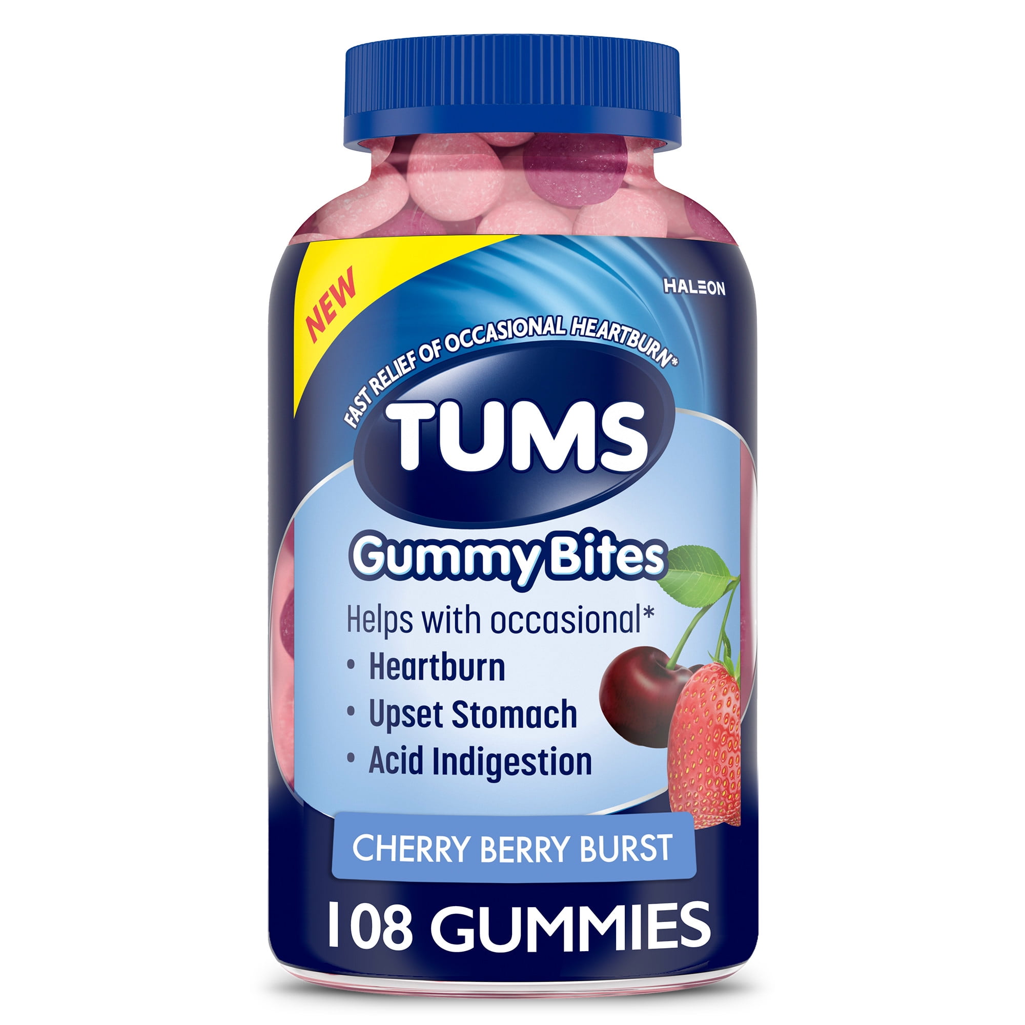 TUMS Upset Stomach and Nausea Support Gummies Ginger Berry 45