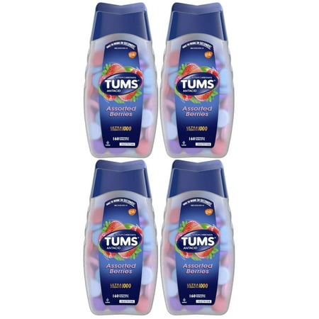 Tums Ultra Strength 10000 Assorted Berries Antacid, 160 Tablets (4 Pack)
