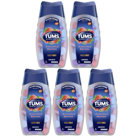 Tums Ultra Strength 10000 Assorted Berries Antacid, 160 Tablets (5 Pack)