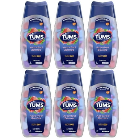 Tums Ultra Strength 10000 Assorted Berries Antacid, 160 Tablets (6 Pack)