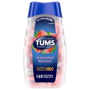 Tums Ultra Strength Heartburn Relief Chewable Antacid Tablets, Berry, 160 Count
