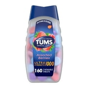 Tums Ultra Strength Heartburn Relief Chewable Antacid Tablets, Berry, 160 Count