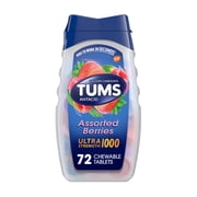 Tums Ultra Strength Heartburn Relief Chewable Antacid Tablets, Berry, 72 Count