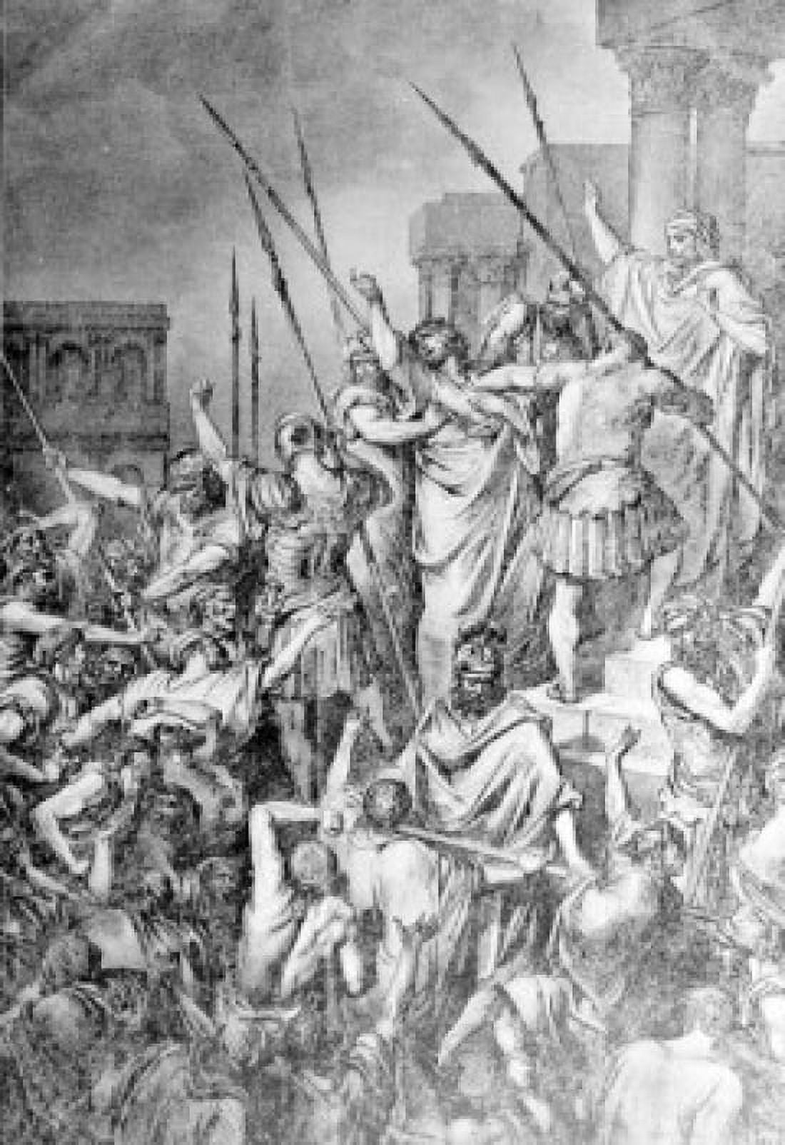 Tumult in Jerusalem Paul by Gustave Dore 1832-1883 Canvas Art - Gustave Dore (24 x 36)