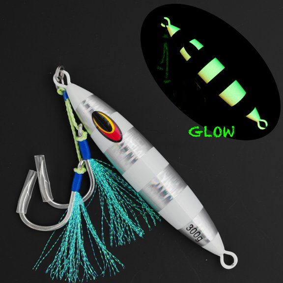 Tuna Bomb 200g-600g Fast Sinking Wide Body Slow Pitch Fishing Lure with BKK Assist Hooks