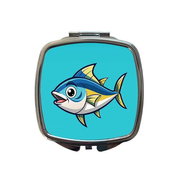 Tuna Fish Cute Travel Makeup Handbag Purse Small Pocket Compact Mirror