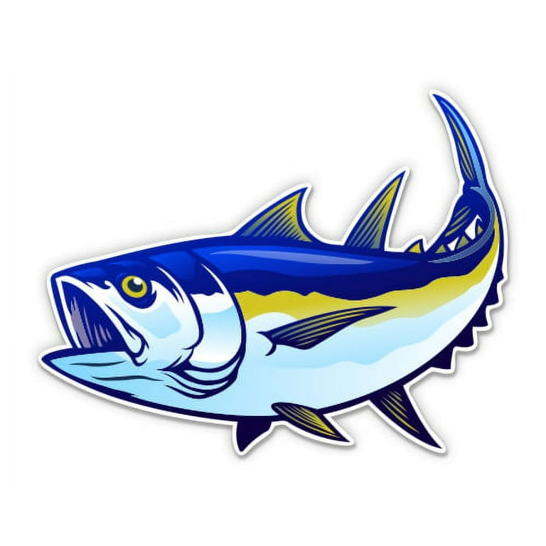 Tuna Fish Fishing - 5 Vinyl Sticker - For Car Laptop I-Pad