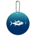thumbnail image 1 of Tuna Fish Fishing Fisherman Round Luggage ID Tag Card Suitcase Carry-On, 1 of 7