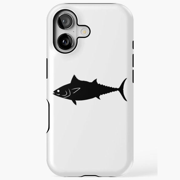 Tuna Fish Silhouette Black Ocean Predator Tough Phone Case for 11/12/13/14/15/17 Pro Max