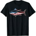 thumbnail image 1 of Tuna Fishing American Flag Giant Bluefin Fish Fisherman T-Shirt, 1 of 5