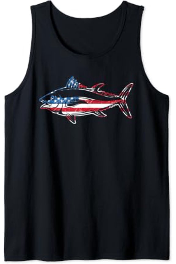 Tuna Fishing Giant Bluefin Fish Fisherman Tank Top Size S-3XL