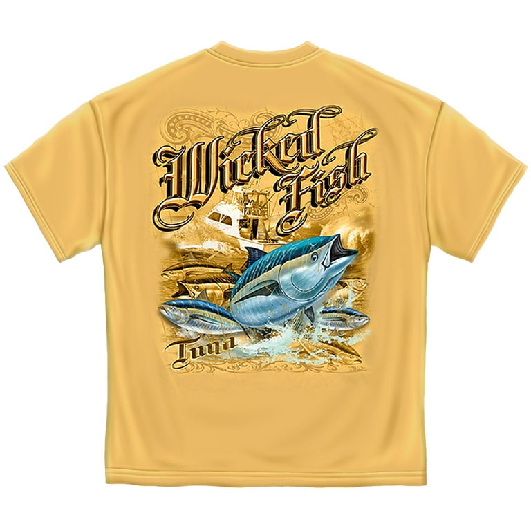 Tuna Fishing T-Shirt Wicked Fish tuna Yellow Tail Blue Fin X-Large