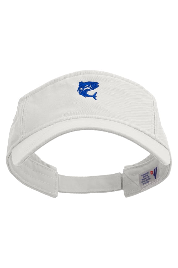 Tuna Jumping Silhouette Embroidered Prostyle Cotton Twill Washed Visor - White OSFM