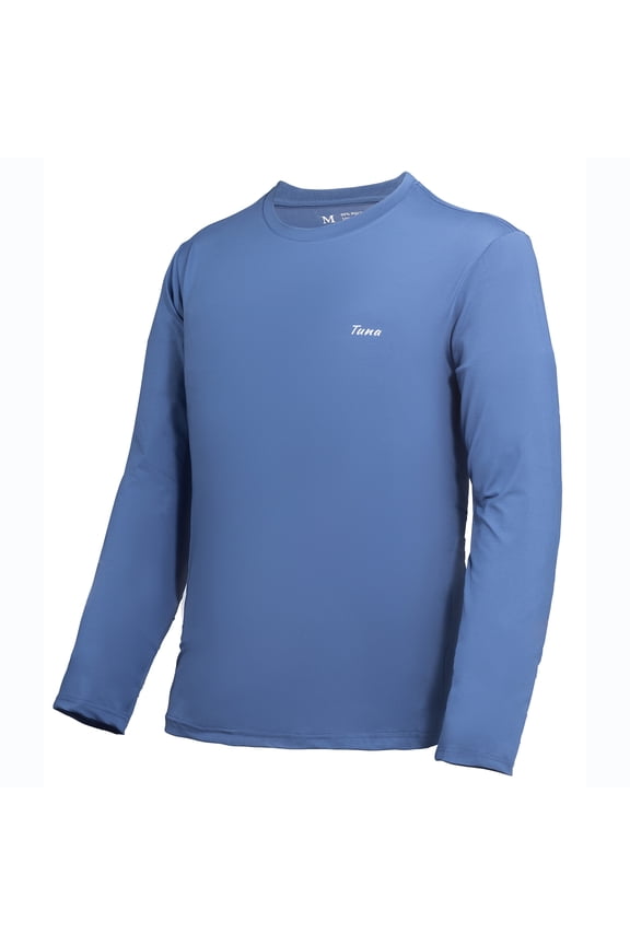 Men's Fishing Long Sleeve UPF 50+ Sun Protection Quick Dry Running Rash Guard Hiking Swimming Shirt Navy 04 X-Large