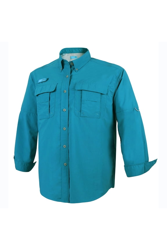 Men's Fishing UPF 50+ Sun Protection Anti-Static Waterproof Breathable Quickly Dry Hiking Long Sleeve Shirts Barrier Reef 10 Large