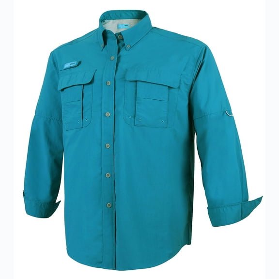 Tuna Men's Fishing UPF 50+ Sun Protection Anti-Static Waterproof Breathable Quickly Dry Hiking Long Sleeve Shirts Barrier Reef 10 Large