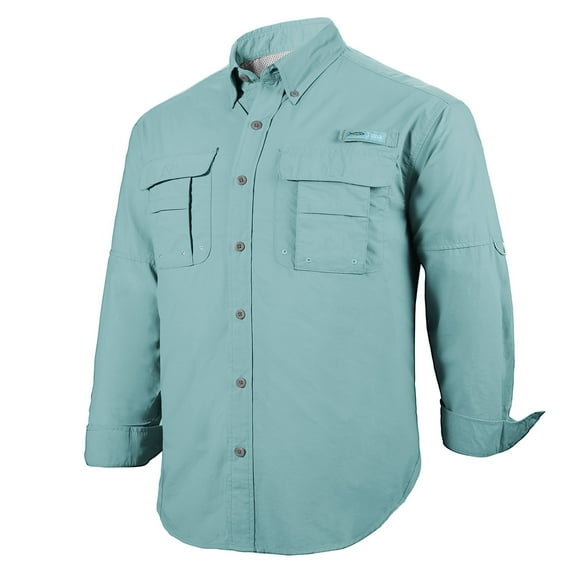 Tuna Men's Fishing UPF 50+ Sun Protection Anti-Static Waterproof Breathable Quickly Dry Hiking Long Sleeve Shirts Cloud Blue 12 4X-Large