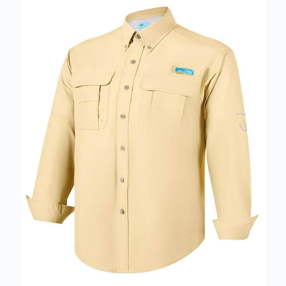 Tuna Men's Fishing UPF 50 Sun Protection Anti-Static Waterproof Breathable Quickly Dry Hiking Long Sleeve Shirts Sunlight 20 Large