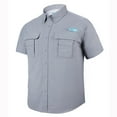 thumbnail image 1 of Tuna Men's Fishing UPF 50+ Sun Protection Anti-Static Waterproof Breathable Quickly Dry Hiking Short Sleeve Shirts Cool Grey 02 XX-Large, 1 of 7