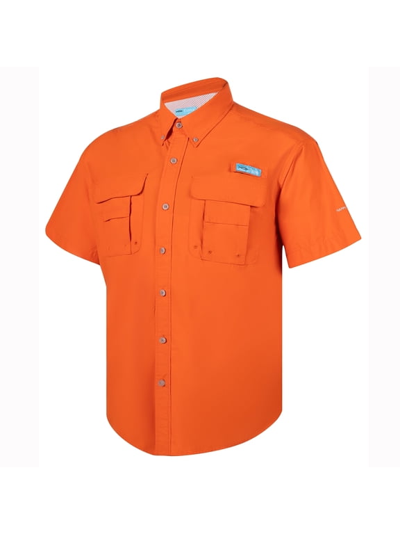 Men's Fishing UPF 50+ Sun Protection Anti-Static Waterproof Breathable Quickly Dry Hiking Short Sleeve Shirts Mandarin 21 X-Large