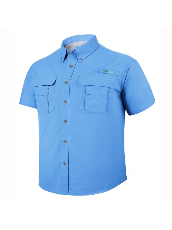 Men's Fishing UPF 50+ Sun Protection Anti-Static Waterproof Breathable Quickly Dry Hiking Short Sleeve Shirts Sail 03 4X-Large