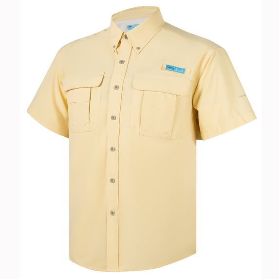 Tuna Men's Fishing UPF 50+ Sun Protection Anti-Static Waterproof Breathable Quickly Dry Hiking Short Sleeve Shirts Sunlight 20 Large