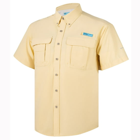 Tuna Men's Fishing UPF 50+ Sun Protection Anti-Static Waterproof Breathable Quickly Dry Hiking Short Sleeve Shirts Sunlight 20 Medium