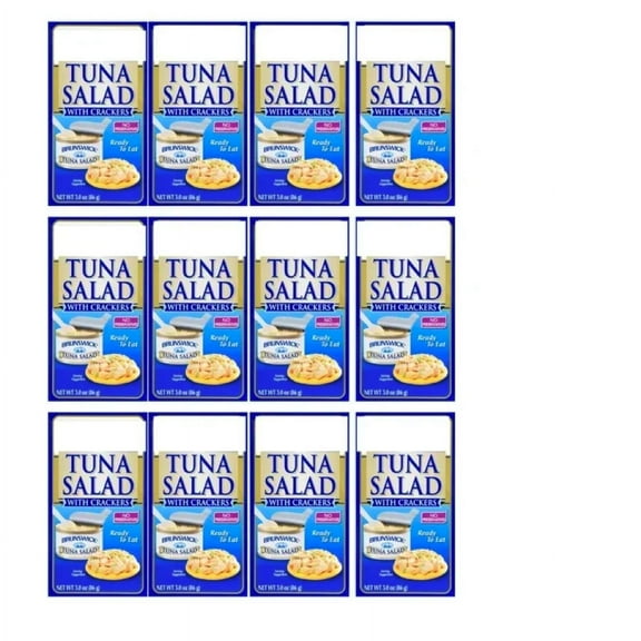 Tuna Salad with Crackers Kit Ready to Eat with Spoon Convenient Protein Shelf Stable for Lunchboxes Office Camping Picnic Summer Cookouts Home Healthy Snacks 3oz Pack of 12 w/ Tote & Bonus Porte Pot