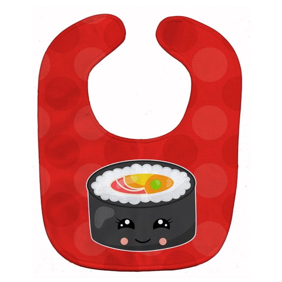 Tuna Sushi Roll with Face Baby Bib
