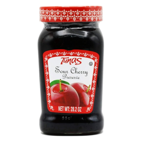 Tunas Premium Sour Cherry Preserve - Delightful Sweet and Tart Fruit Spread, 12oz Jar
