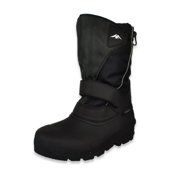 Tundra Girls' Quebec Winter Boots (Sizes 1 - 6) - black/silver, 1 youth