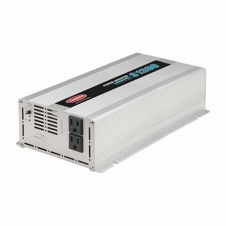 Power Inverter, Pure Sine Wave, 2,400 W Peak, 1,200 W Continuous, 2 Outlets S1200