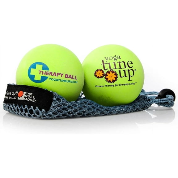 YOGA TUNE UP® Therapy Balls in Tote by Tune Up Fitness - Massage Balls for Trigger Point, Pressure Point & Myofascial Release - Use as Single or Peanut Ball for Pain Relief & Relaxation (Lime Green)