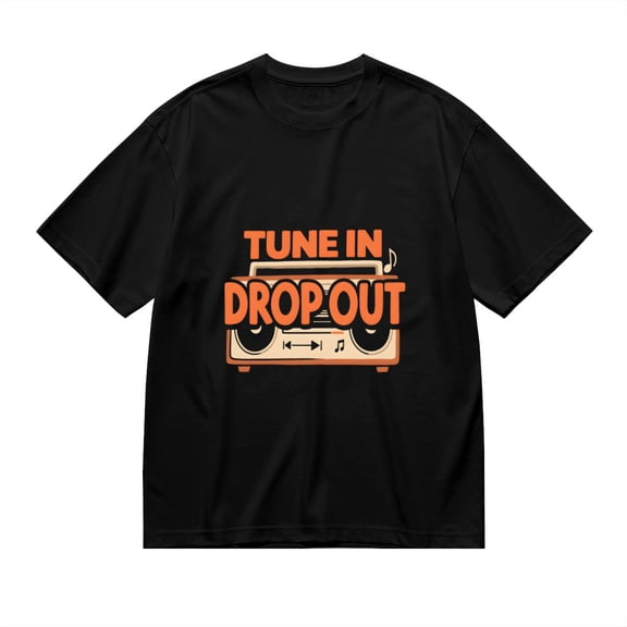 Tune In Drop Out, Retro Radio Print 1, T Shirt for Men, Vintage Graphic Tees Men, 23807131,3XL