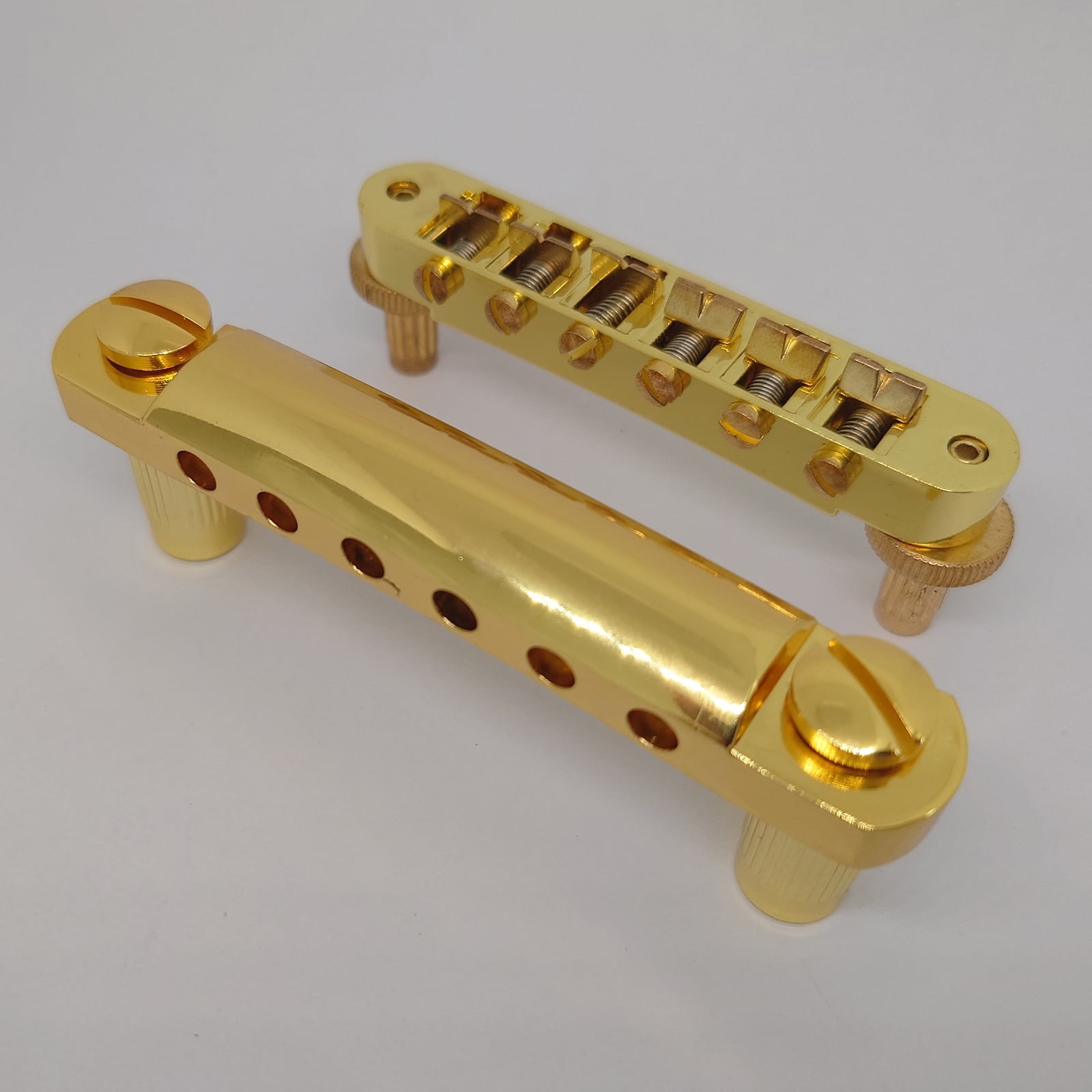 Tune-O-Matic Guitar Fixed Saddle Bridge Tailpiece 1 Set Gold for ABR-1 LP LP Electric Guitars Replacement Parts