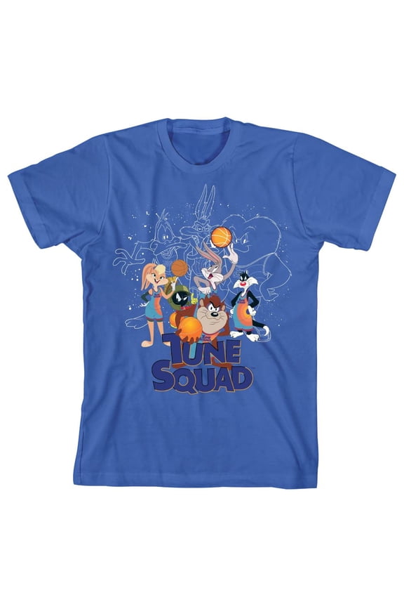 Tune Squad Youth Boys Blue Space Jam 2 Graphic Tee Shirt-Large