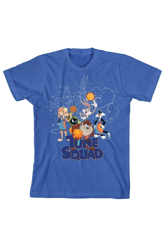 Tune Squad Youth Boys Blue Space Jam 2 Graphic Tee Shirt-XS