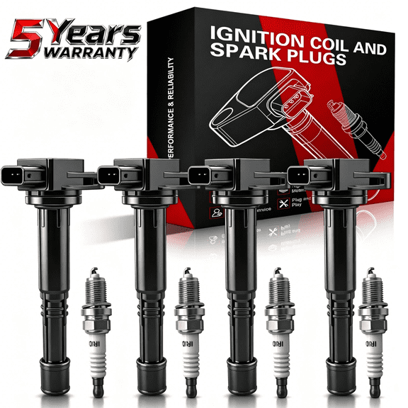 Tune-Up Kit: 4 Ignition Coils & 4 Iridium Spark Plugs for Honda Element