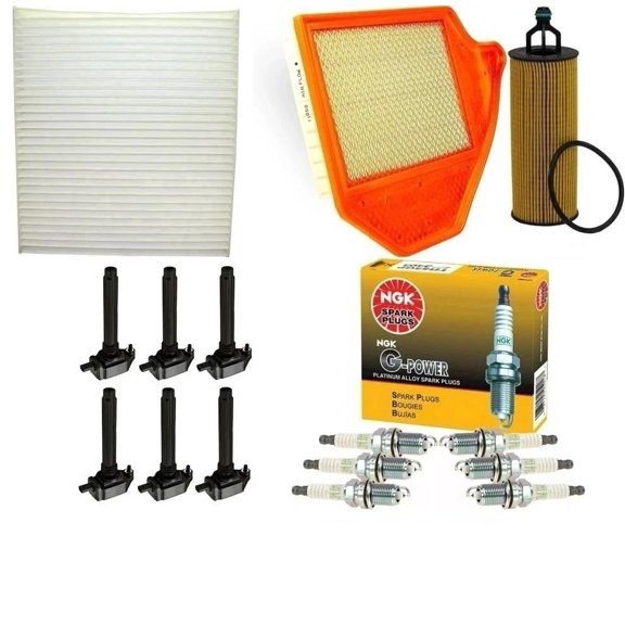 PartsDrive Tune Up Kit Filters Coils & Pack of 6 NGK Spark Plugs for 2014-2020 Dodge Grand Caravan 3.6L