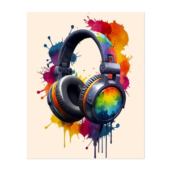 Tune in to Art - India Photography Music Pop Art Watercolor Modern Art Abstract Unframed Wall Art Print 6 x 8 inches