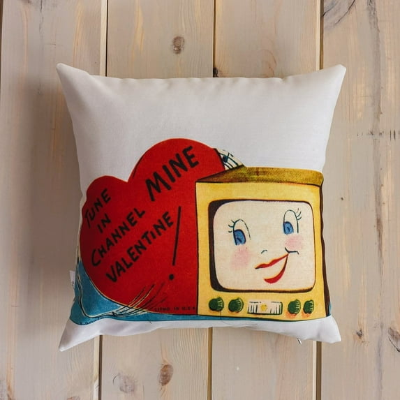 Tune into Channel Mine Vintage Valentines | Pillow Cover | Throw Pillow | Valentines Decor | Valentines Day Gifts | I Love You