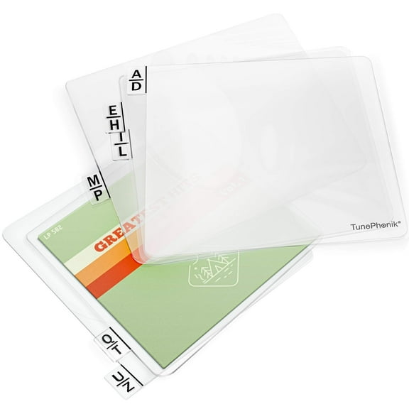 TunePhonik Horizontal Laser Cut Acrylic Record Organizers for Vinyl LPs - Clear