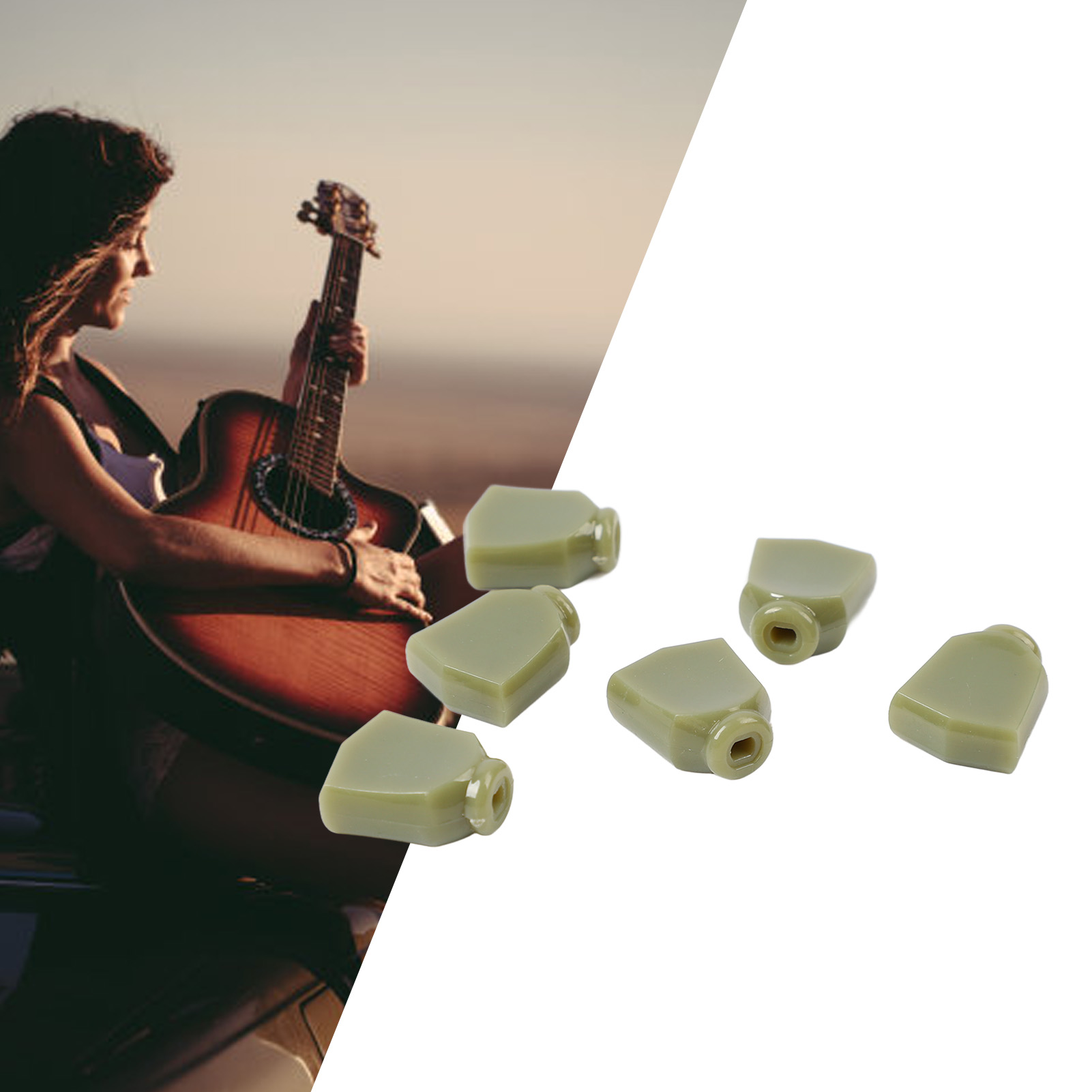 Tuner Buttons, Acoustic Guitar Tuning Peg Buttons Easy To Install 6Pcs