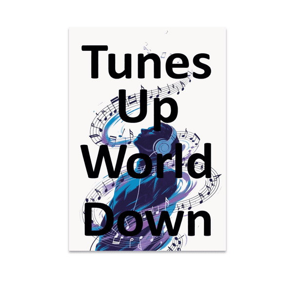 Tunes Up World Down Musical Art - Music Enthusiast - 13x19 Poster Print