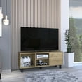 thumbnail image 1 of Tunez TV Stand for TVs Up to 43" 3 Open Shelves, 1 Cabinet, Space-Saving Design for Modern Living Rooms and Home Offices Light Oak, 1 of 5