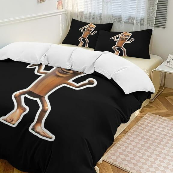 Tung Tung Tung Sahu-r 3 Piece Comforter Bedding 1 Set Super Soft Quilt Cover with 2 Pillowcases Funny Merch Movie Fans Gifts for Girls Boys Kids Adults 86"x70"