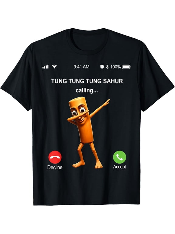 Tung Tung Tung Sahur Fishing Dad Dance Graphic T-Shirt
